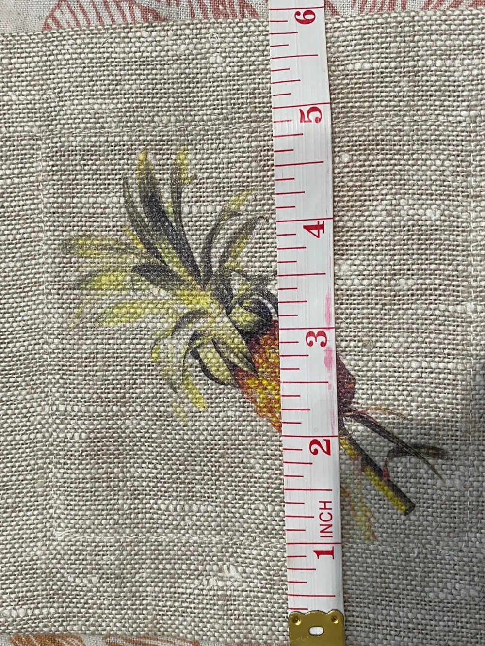 Six Coasters of 100% Linen. Hand sewn. Made in Russia, Pineapple & Lobster. NIB